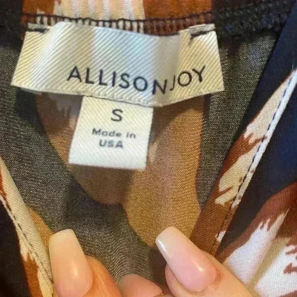 Evereve Alison Joy Maxi Dress Navy Cream Brown Excellent Cond. Size S. - Picture 3 of 10